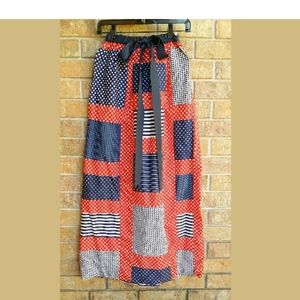 Vintage Patchwork Maxi Long Boho Hippie Skirt